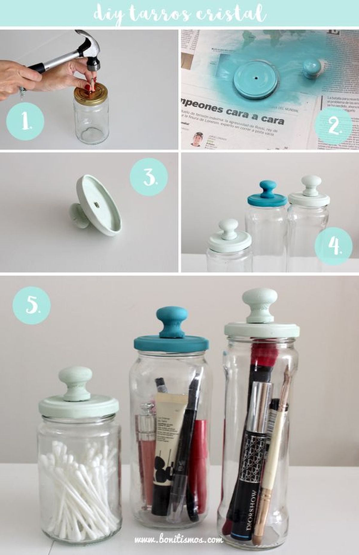 tarro para guardar cosméticos pinterest bonitismos