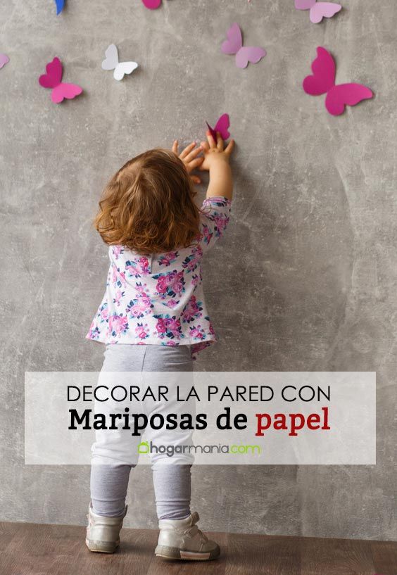 decorar la pared mariposas papel pin