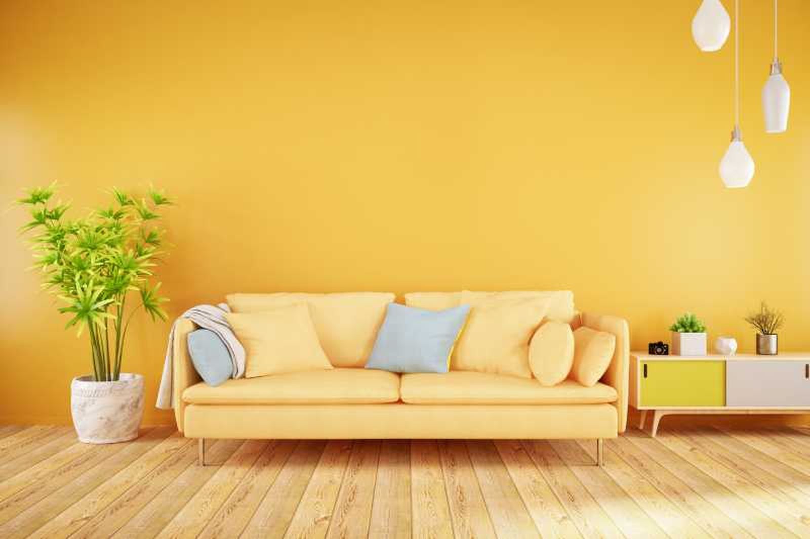 Salón amarillo que inspira optimismo y energía.