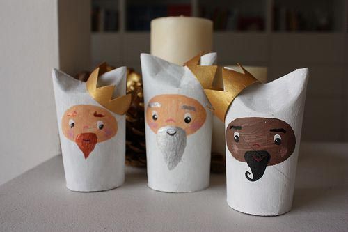 como hacer personajes navidenos con carton ninos reyes magos