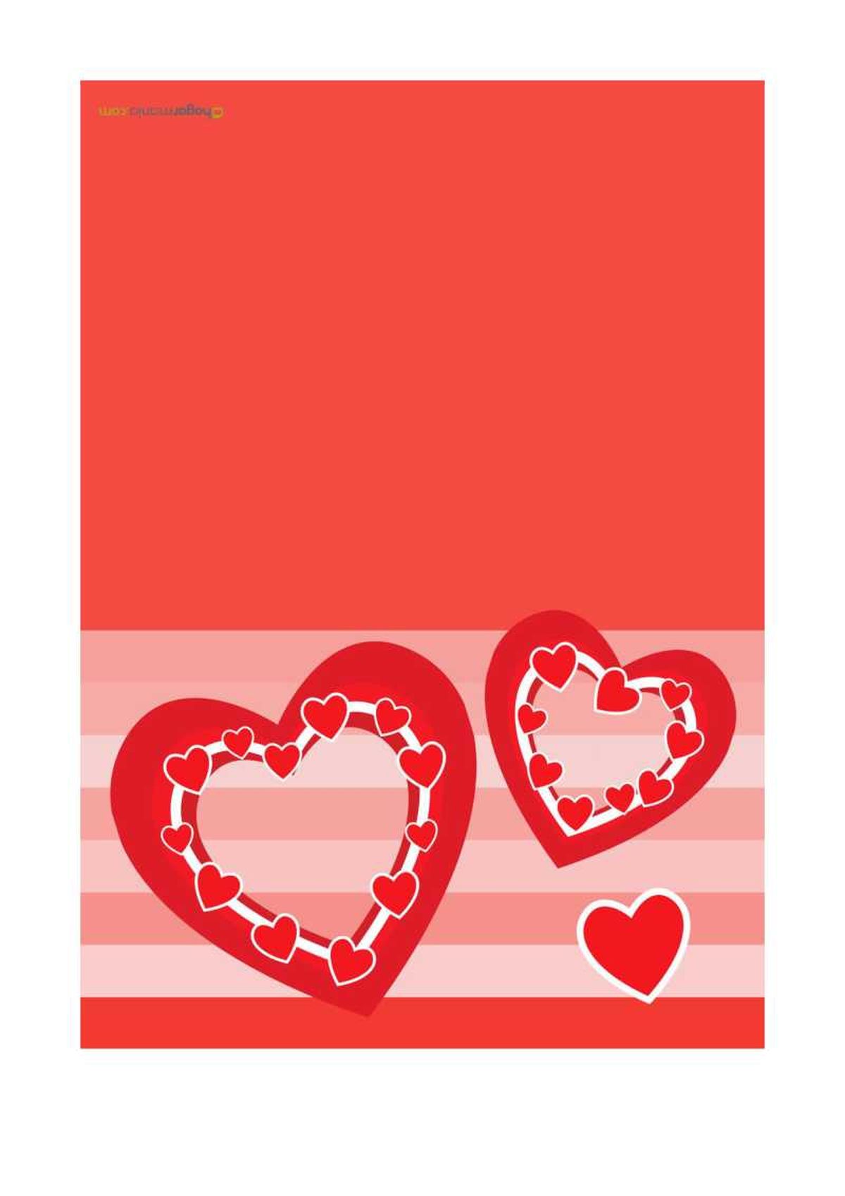 Tarjeta de San Valentín con corazones.