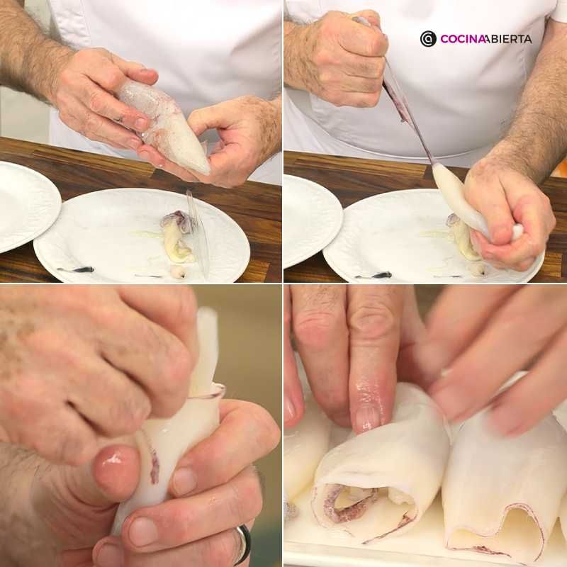Limpia y rellena los calamares