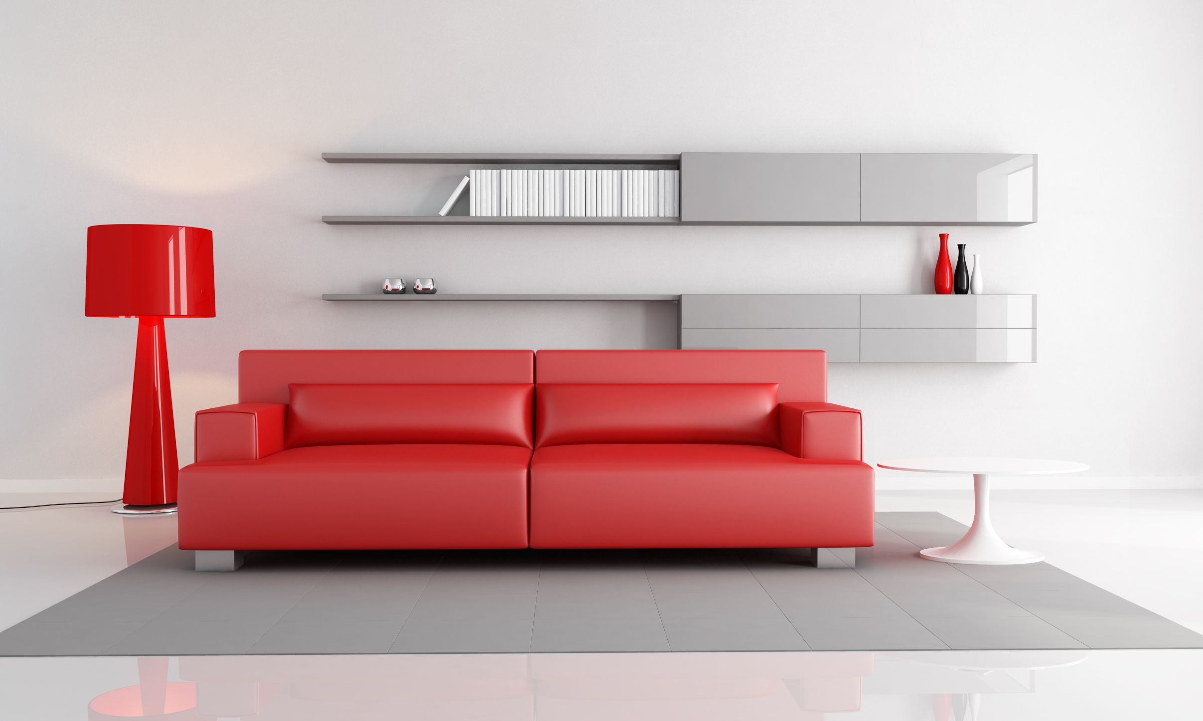 Combinar sofá de color rojo 4