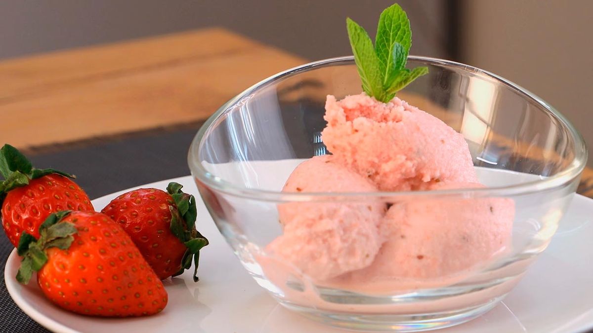 Receta de helado de fresa casero