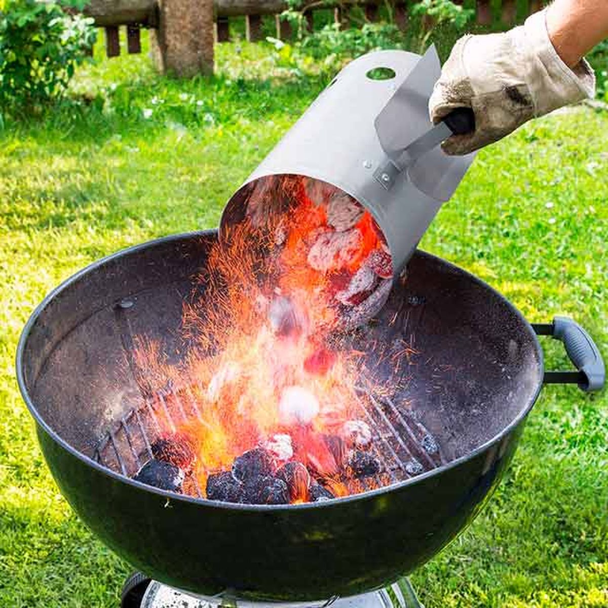 accesorios de barbacoa, chimenea de encendido