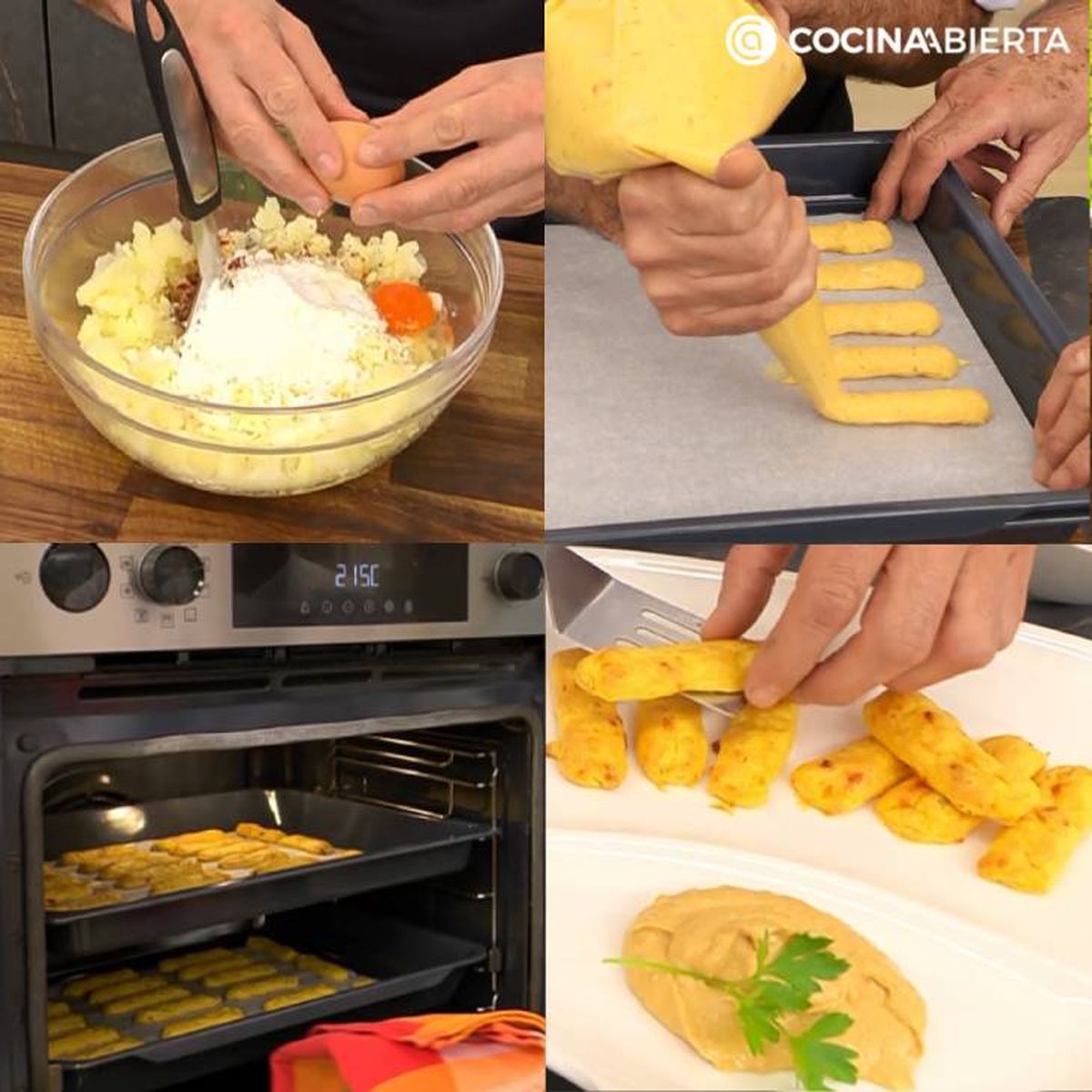 palitos de patata y queso receta pasos