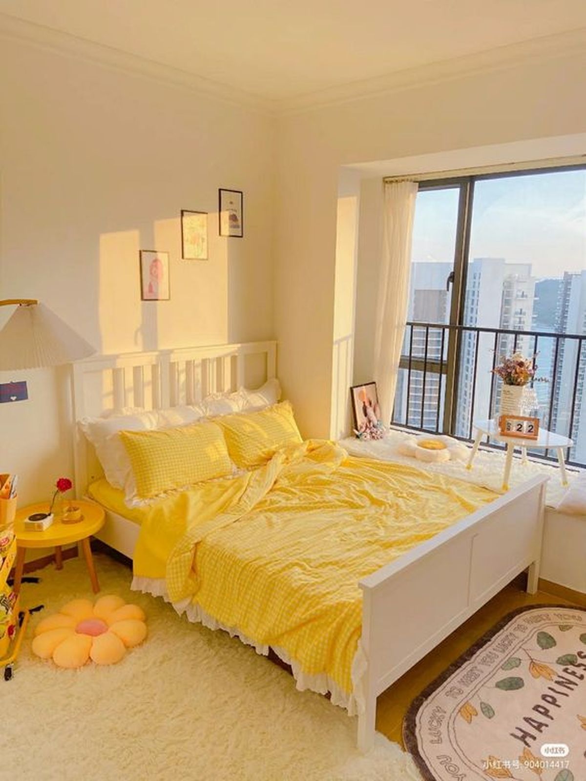 dormitorio amarillo pastel aesthetic corea