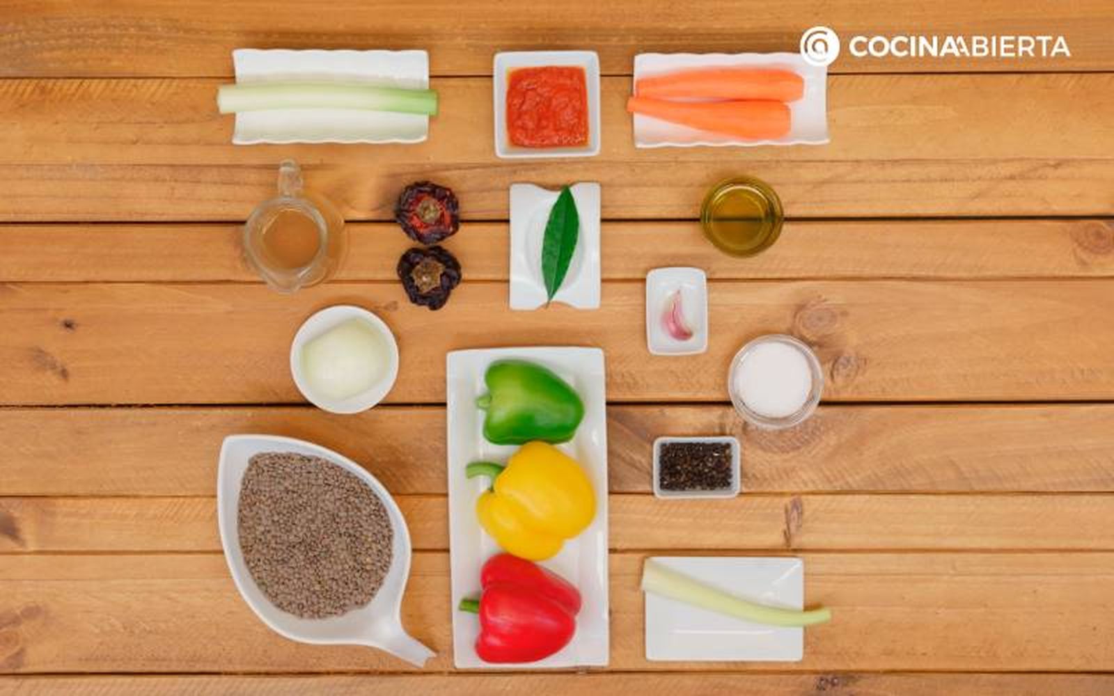 Ingredientes de la receta de lentejas estofadas