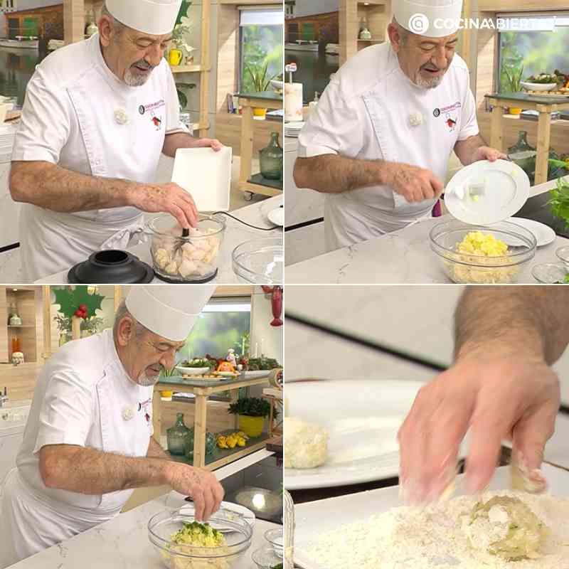 Prepara las albóndigas de bacalao