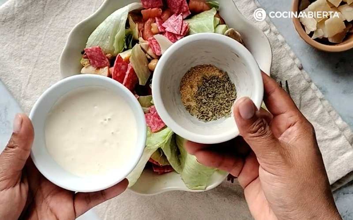 Ingredientes para la vinagreta o aliño