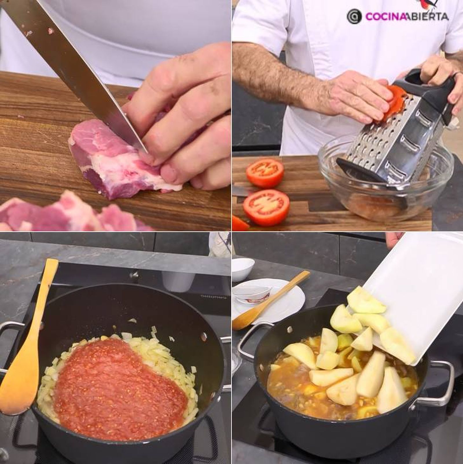 estofado cordero con tomate pasos
