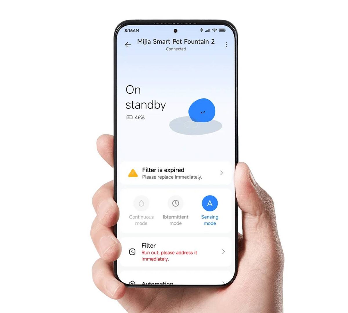 el Smart Pet Fountain 2 es totalmente compatible con la app Xiaomi Home.