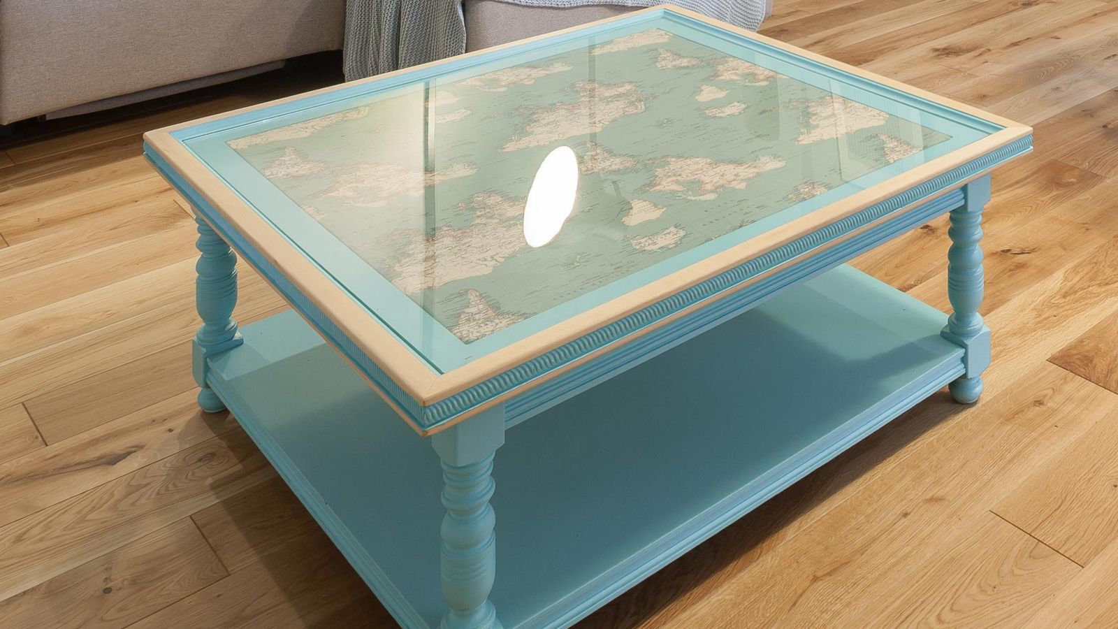 Deco694 renovar mesa centro cristal pintura tela