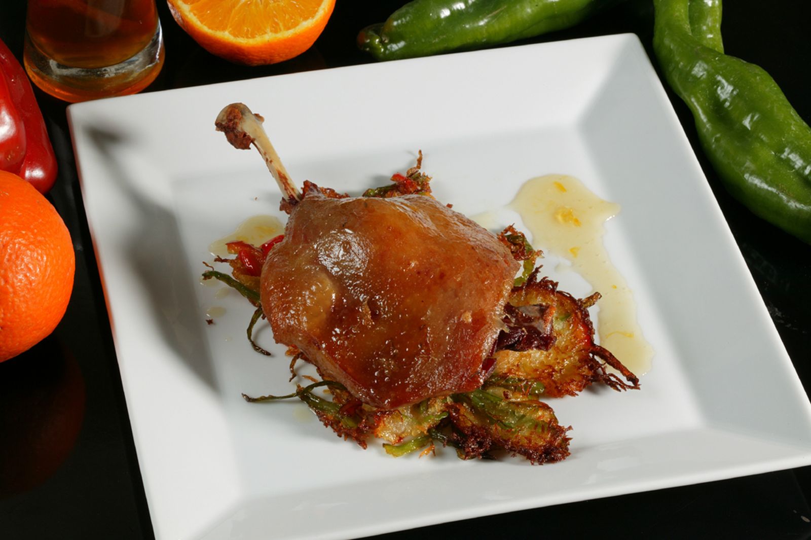 Confit de pato con mermelada de naranja