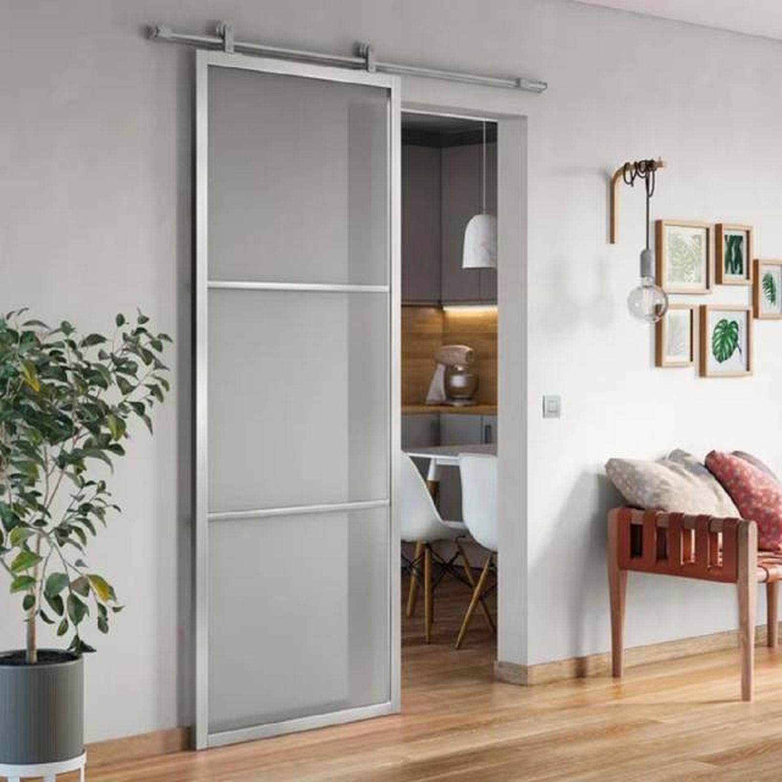 Puertas correderas de cristal ahorran espacio y separan los ambientes sin perder luminosidad 11