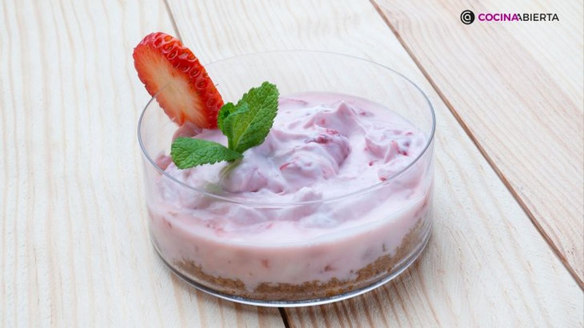 Tarta de queso con fresas