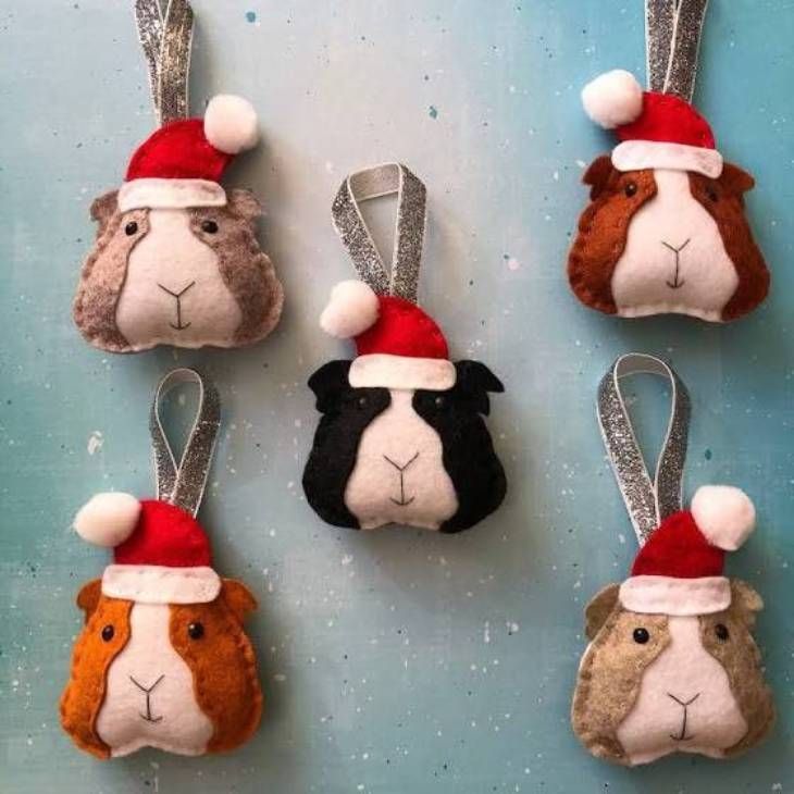 adorno navidad fieltro cobayas pinterest