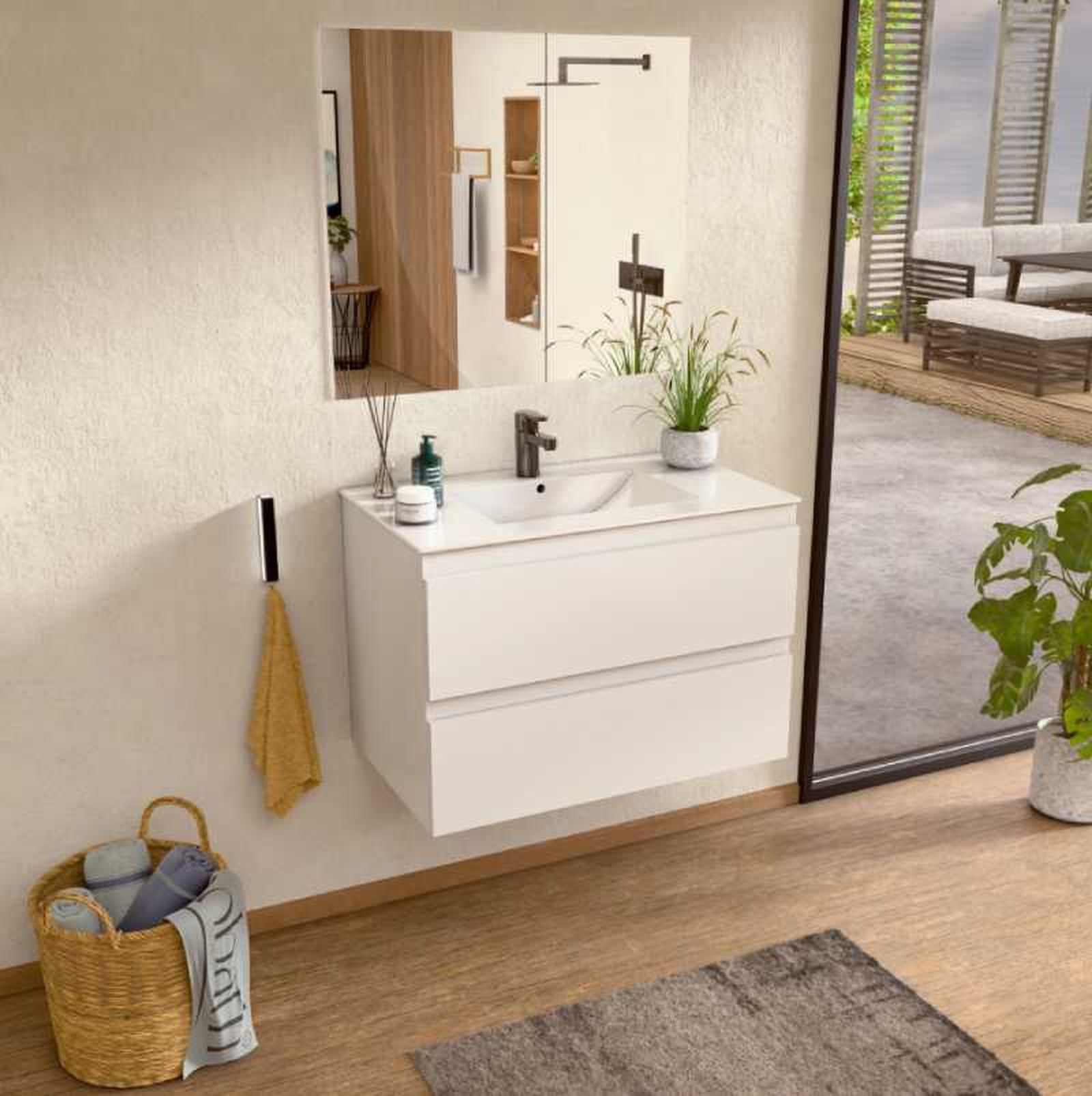 Mueble con lavabo y espejo BELLOBATH.