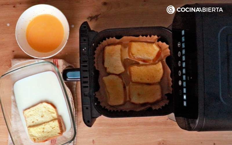 Cocina las torrijas en la freidora de aire