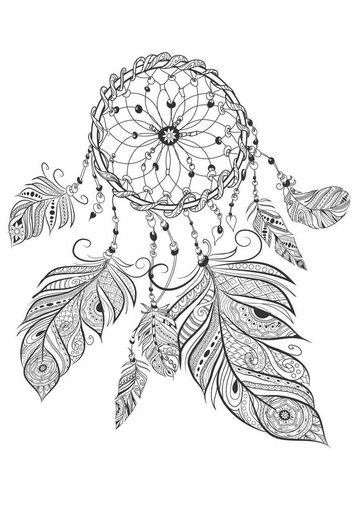 Atrapasueños para colorear modelo 10.