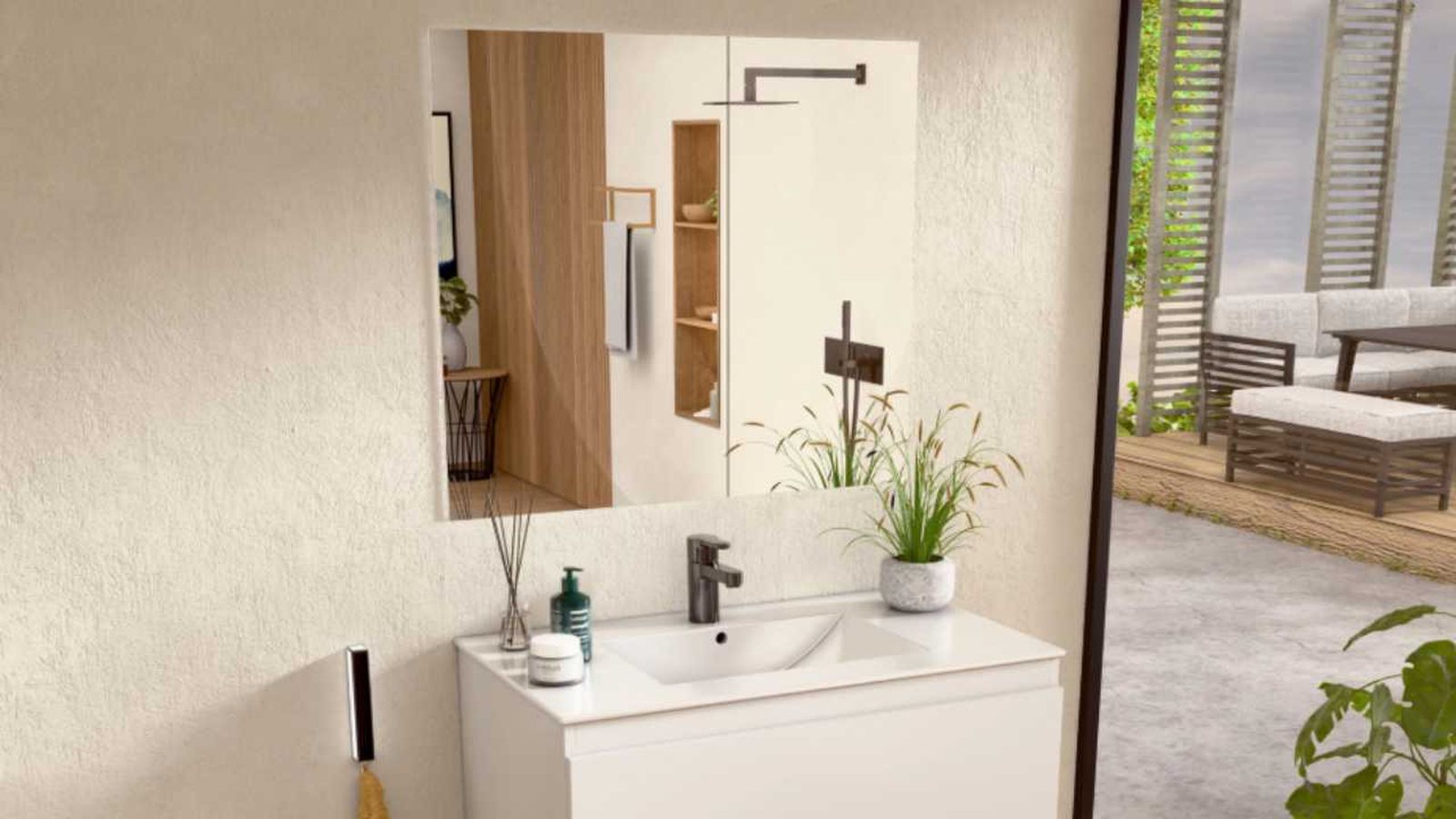 Mueble de baño con espejo BELLOBATH.