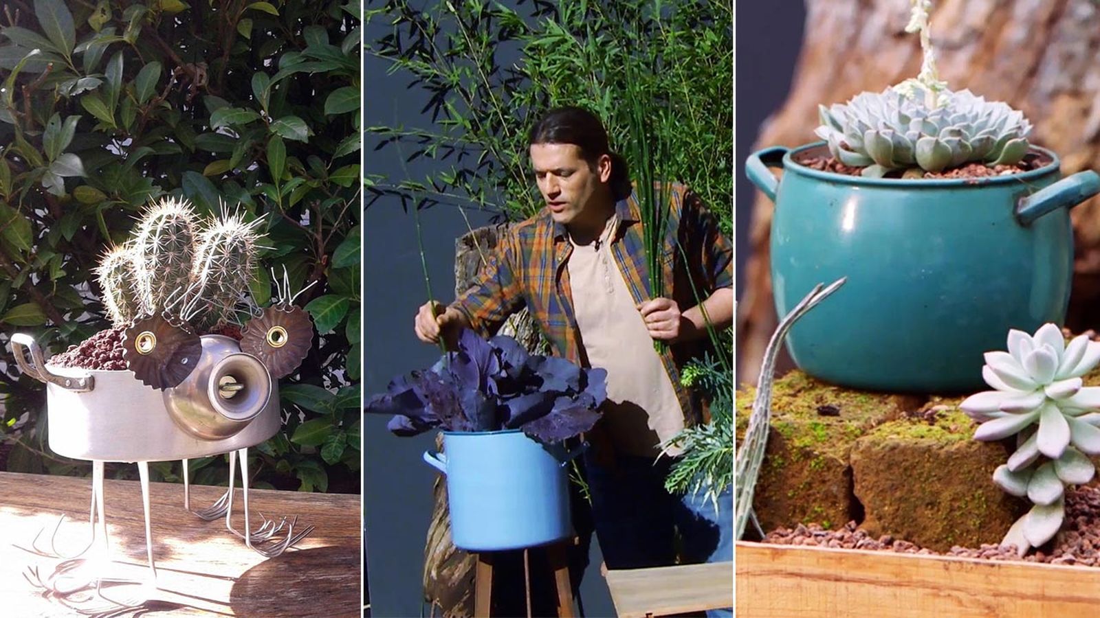 composiciones floreales en ollas cacerolas xl