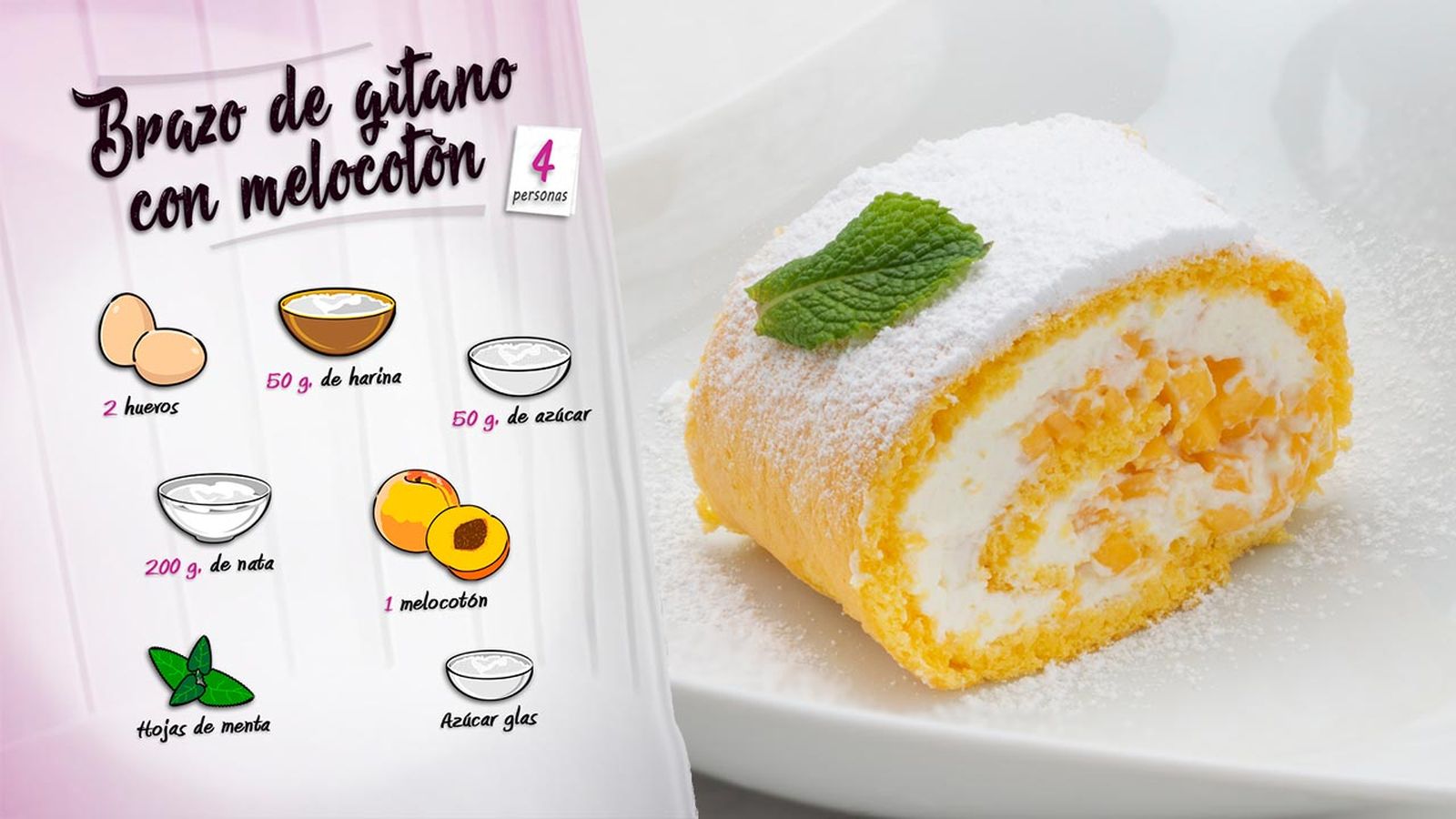 KARL66030320 receta brazo gitano con melocoton de eva arguinano ingredientes