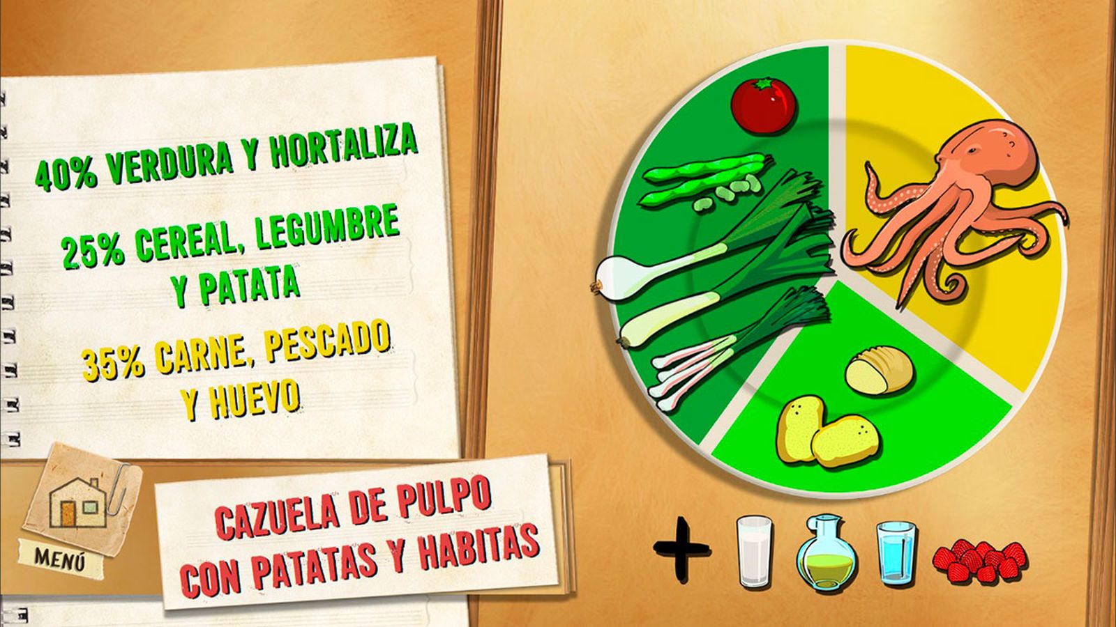 cazuela pulpo plato