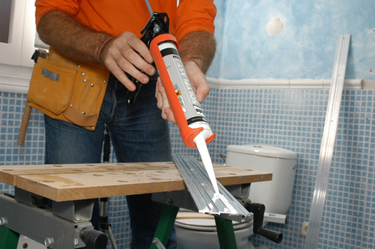 Muro de pavés para el baño paso 4