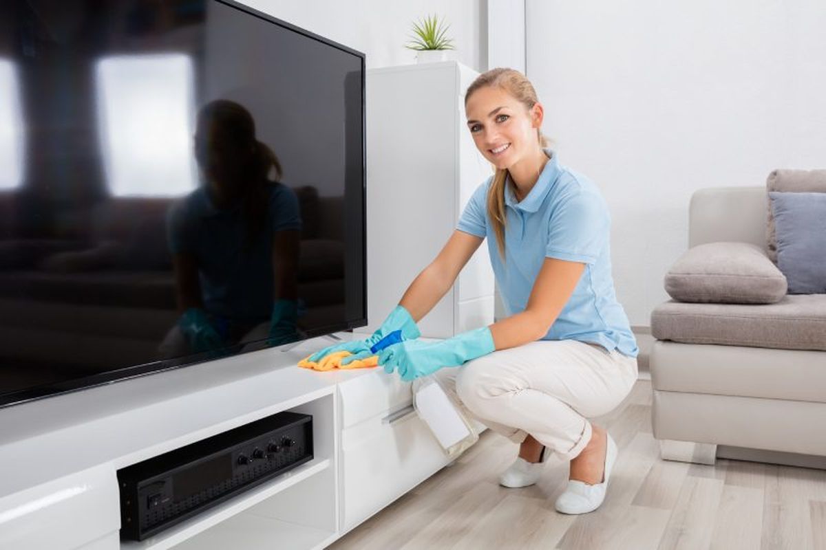 Puedes usar vinagre para limpiar el mueble de la tv