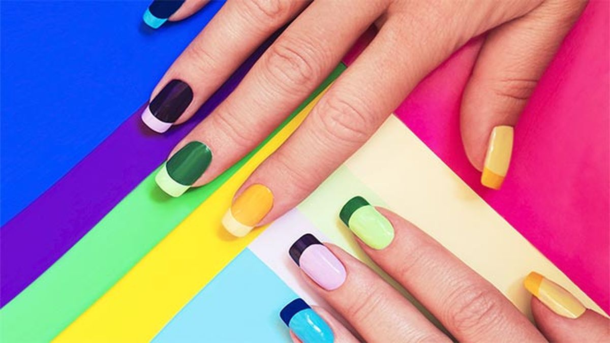 manicura francesa de colores 1