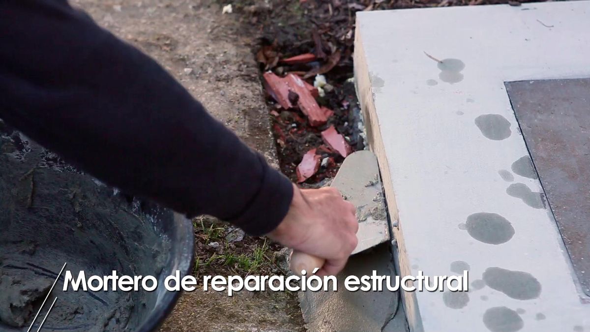 Mortero de reparación estructural paso 4