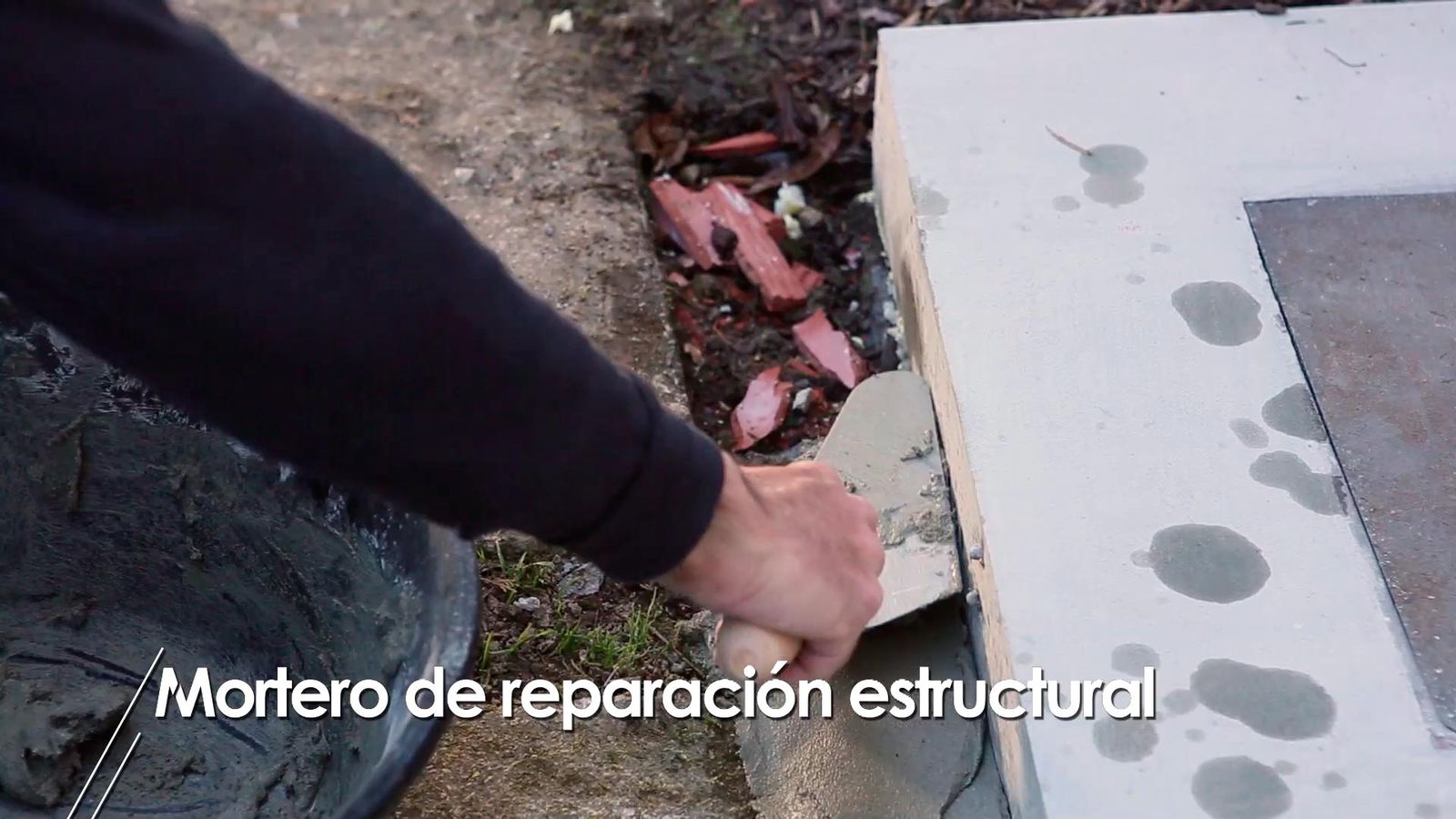 Mortero de reparación estructural paso 4