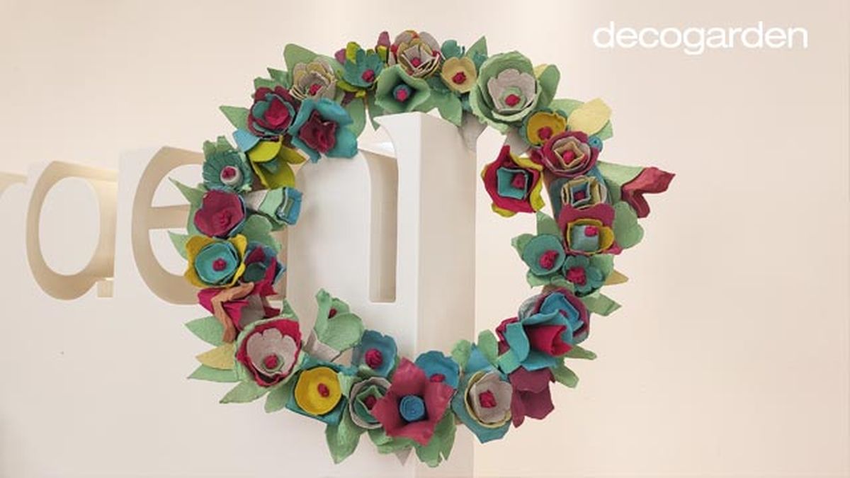 3 manualidades hueveras corona flores