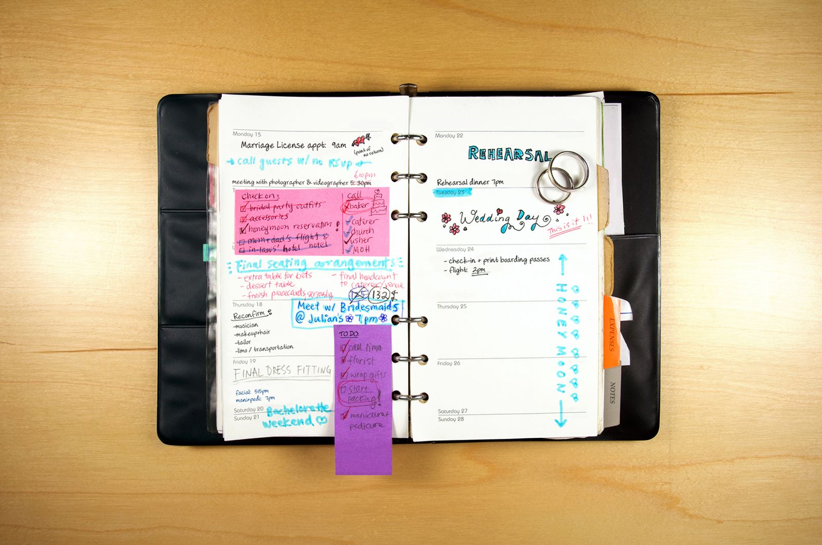 agenda bolis de colores
