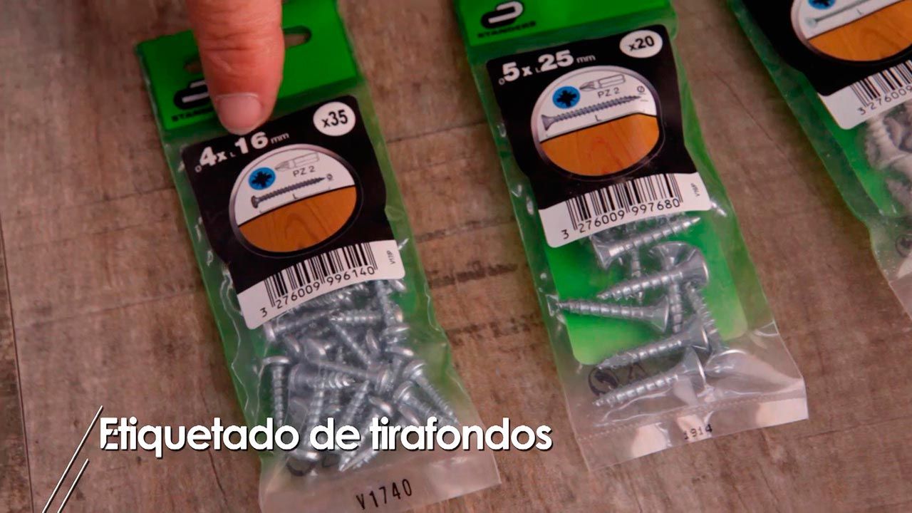 Cómo es el etiquetado de los tirafondos 1