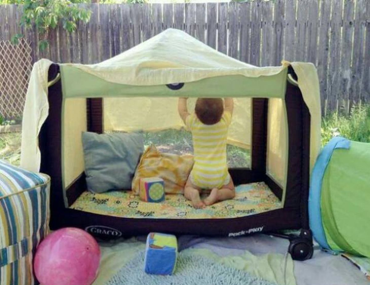 reutilizar cuna viaje parque juegos exterior pinterest