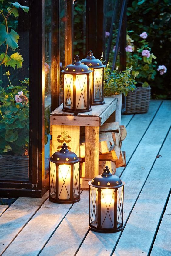decorar alrededor de la piscina farolillos 15